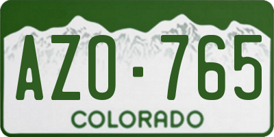 CO license plate AZO765