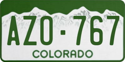 CO license plate AZO767