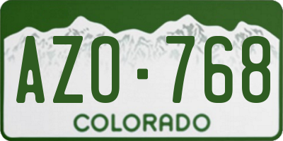 CO license plate AZO768
