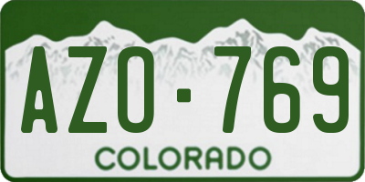 CO license plate AZO769