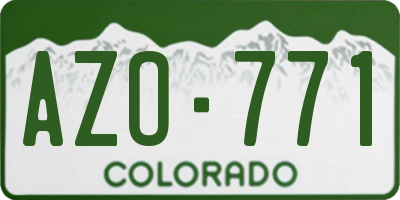 CO license plate AZO771