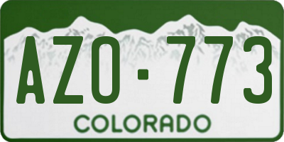 CO license plate AZO773