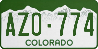 CO license plate AZO774