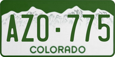 CO license plate AZO775