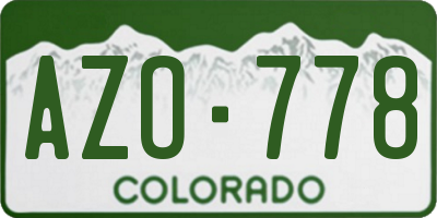 CO license plate AZO778