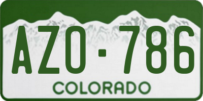 CO license plate AZO786
