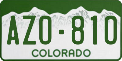 CO license plate AZO810