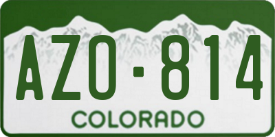 CO license plate AZO814