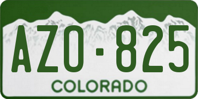 CO license plate AZO825