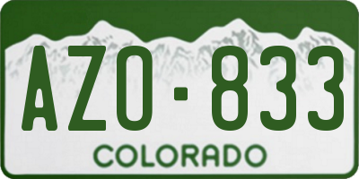 CO license plate AZO833