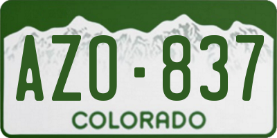 CO license plate AZO837