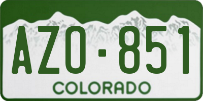 CO license plate AZO851