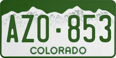 CO license plate AZO853