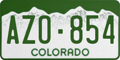 CO license plate AZO854