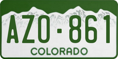 CO license plate AZO861