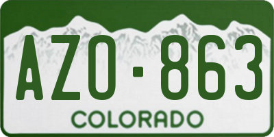 CO license plate AZO863