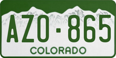 CO license plate AZO865
