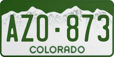 CO license plate AZO873