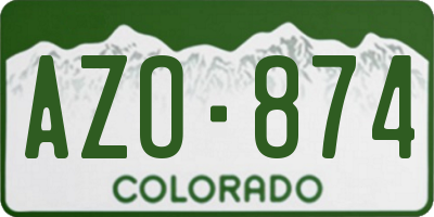 CO license plate AZO874