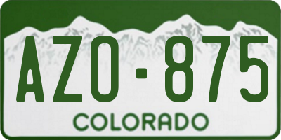 CO license plate AZO875