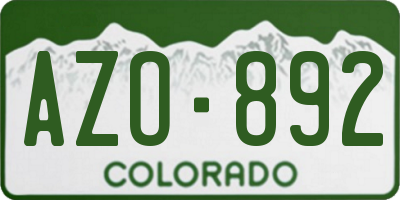CO license plate AZO892