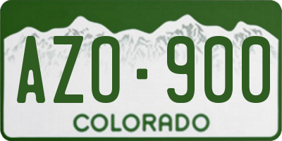 CO license plate AZO900