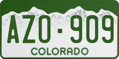 CO license plate AZO909