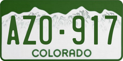 CO license plate AZO917