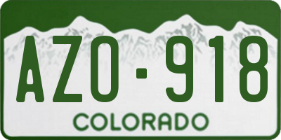 CO license plate AZO918