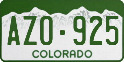 CO license plate AZO925