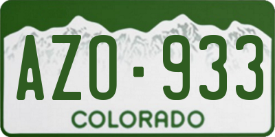CO license plate AZO933