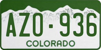 CO license plate AZO936
