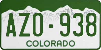 CO license plate AZO938