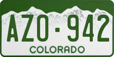 CO license plate AZO942