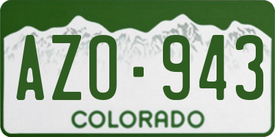 CO license plate AZO943
