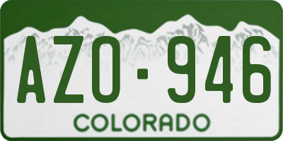 CO license plate AZO946