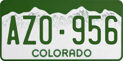 CO license plate AZO956