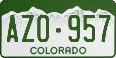 CO license plate AZO957