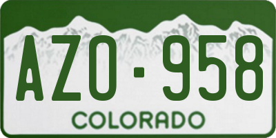 CO license plate AZO958