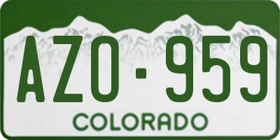 CO license plate AZO959