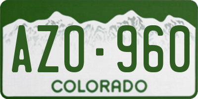 CO license plate AZO960