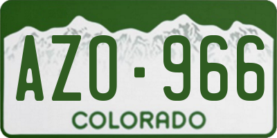 CO license plate AZO966