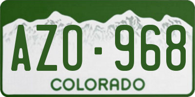 CO license plate AZO968