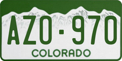 CO license plate AZO970