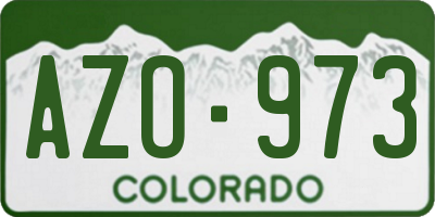 CO license plate AZO973