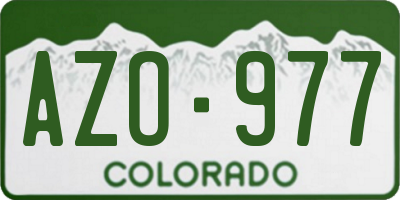 CO license plate AZO977