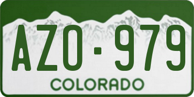 CO license plate AZO979