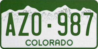 CO license plate AZO987