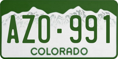 CO license plate AZO991
