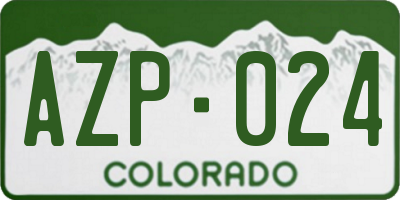 CO license plate AZP024